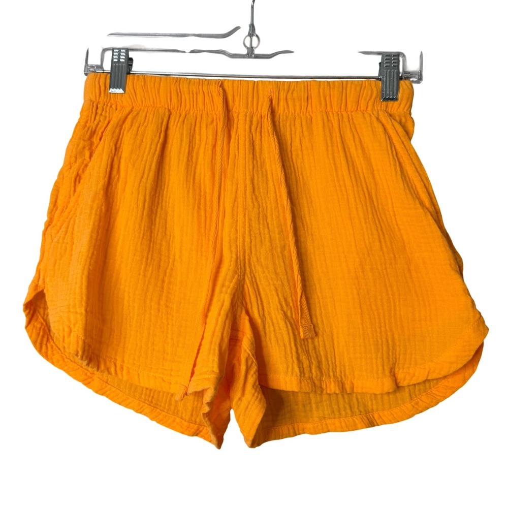 Stars Above Gauze Cotton‎ Shorts Womens XS Orange High Rise Beach Lounge
